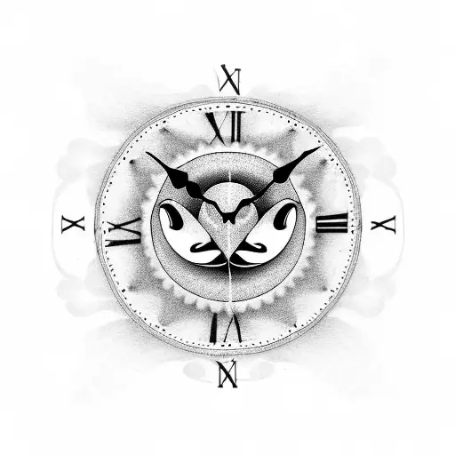 Orca Whale Moon Roses Clock Female Dancer