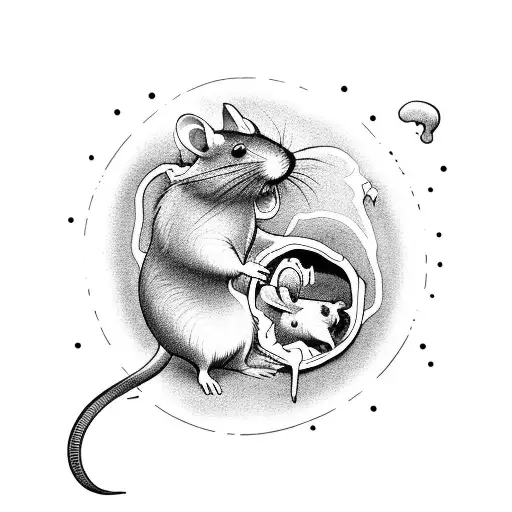 12 Rats Escaping From A Dark Hole