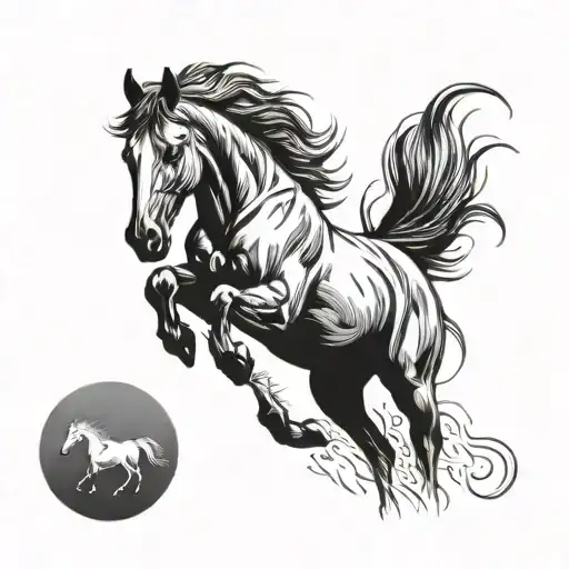 Horse Running Tatoo Simple