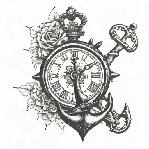 Clock In Anchor With Qoute
