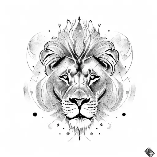 Lion With Watercolor With Infinity Sign