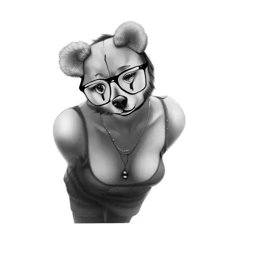 A Girl With Glasses And Teddy Bear Ears