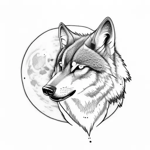 A Wolf Howling At The Moon While Sitting On A Stack Of Books