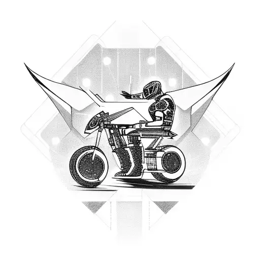 A Futuristic Motorcycle Racing Through A Neon-lit City At Sunset