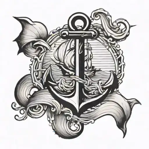 Anchor And Waves And Lone Star