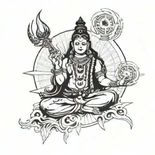 Represent Hindu God Lord Shiva And Something Uniuqe And Creative And Meaningful