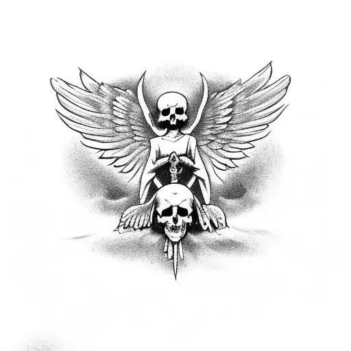 Angel Of Death And Skulls