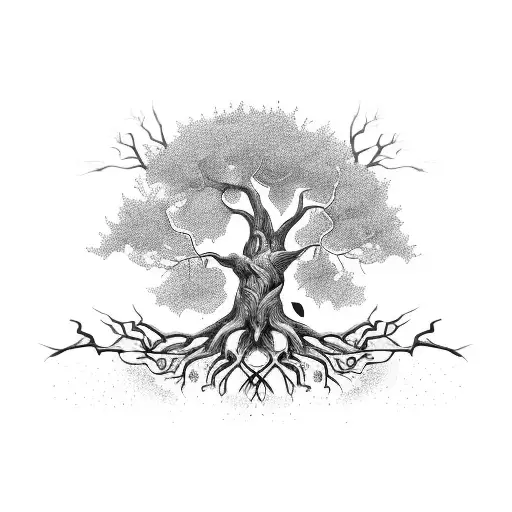 A Majestic Tree With Roots Shaped Like Gaming Console Controllers