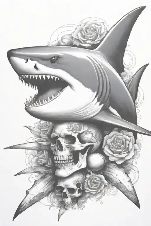 Shark With Skull And Crossbones