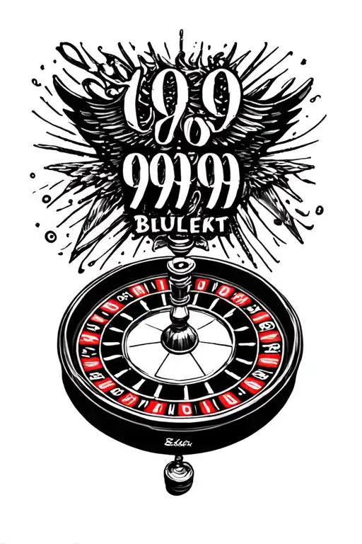 Roulette W Bullets Text Saying 999