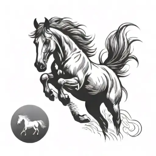 Horse Running Tatoo Simple