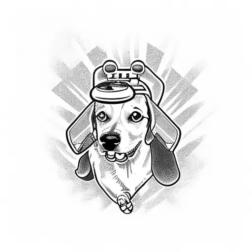 A Dog Driving A Retro Arcade Car Game