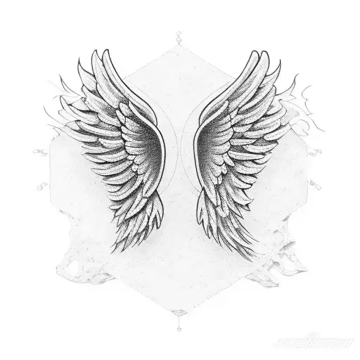 A Pair Of Wings With The Word Tybo Kaleb