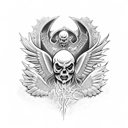 Gothic Style Angels And Demons Chest Piece