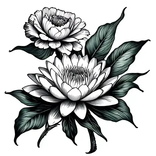 Carnations And Water Lily Flower