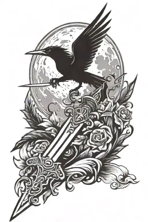 Sword With Wings And The Moon