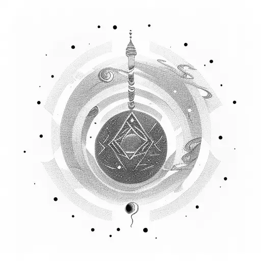 A Mesmerizing Galaxy Filled With Dancing Figures And Musical Notes