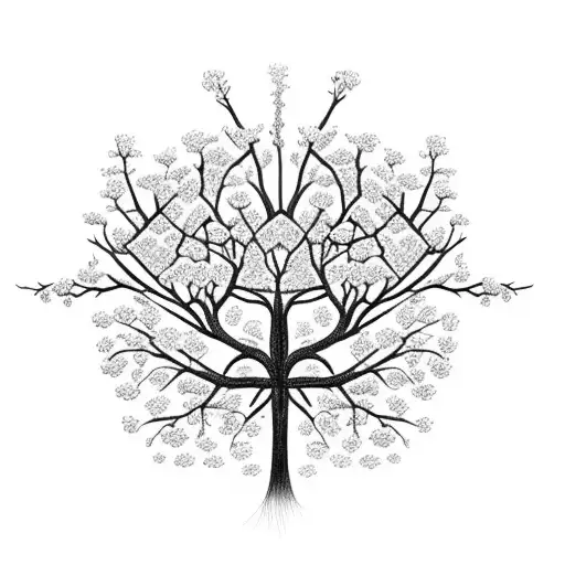 A Family Tree With Intricate Branches And Delicate Flowers