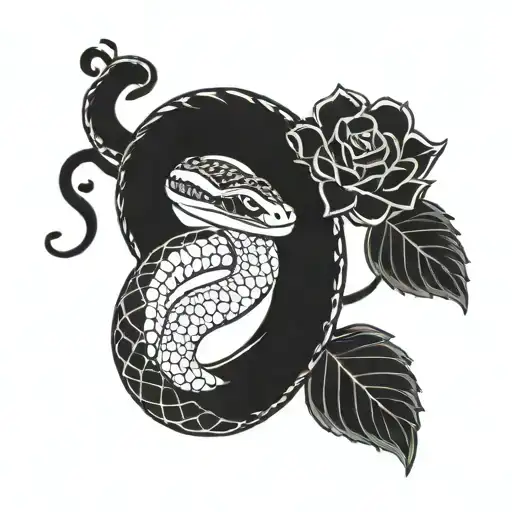 Snake With Flowers