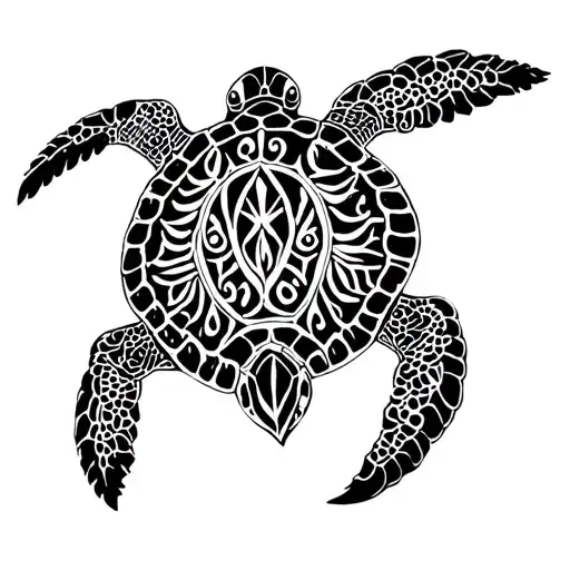 Sea Turtle Virgo Goddess Tribal Inspired Design