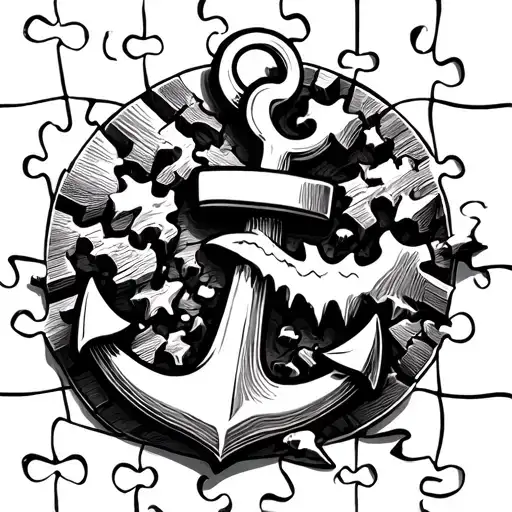 A Anchor Breaking Through A Puzzle Happy Face