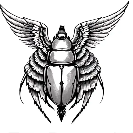 Egyptian Scarab Open Wings