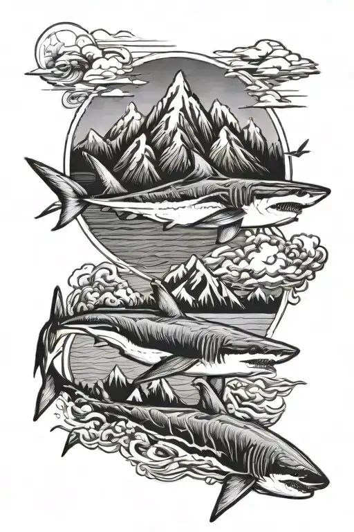 Shark And Mountains