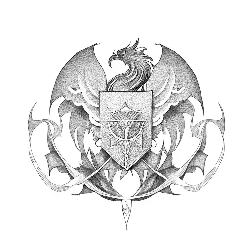 Knight With A Phoenix Coat Of Arms