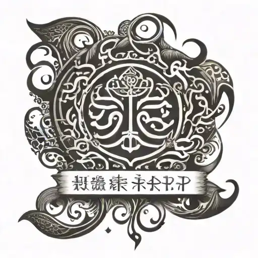 A Tattoo Design Incorporating A Famous Philosophical Quote In Sanskrit Script