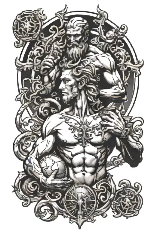 Atlas Holding World With Fleur De Lis