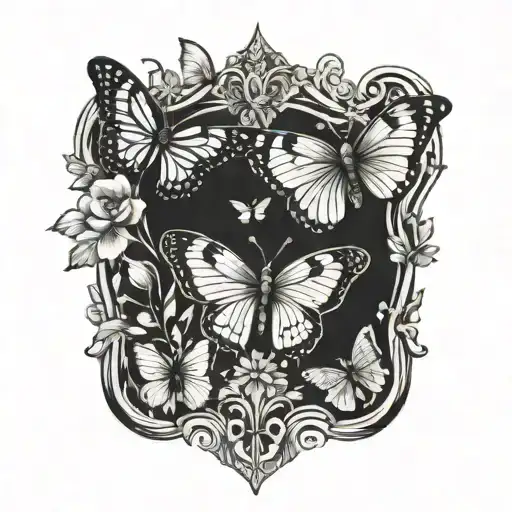 Butterflies Emerging From A Spade Shape