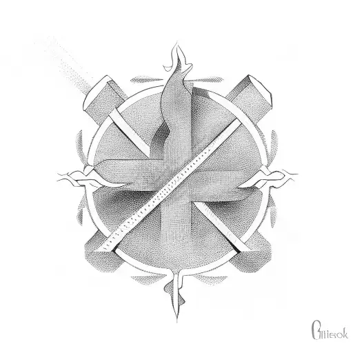 Christian Cross Flags Sky