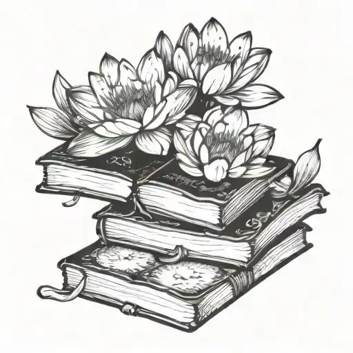 Books With Water Lily Flower