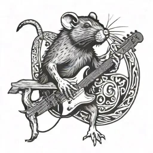 Rat Playing A Bass Guitar