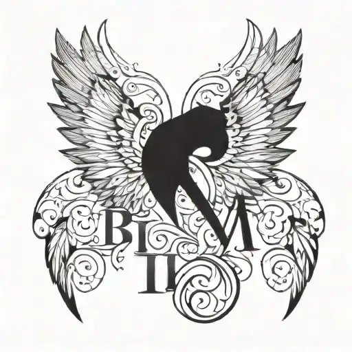 Birthday In Roman Numerals With Wing Attached