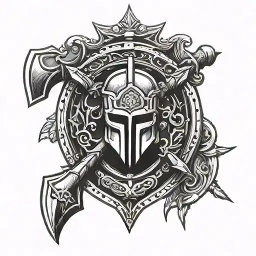 Spartan Sheild Love Loyalty Hammer Olive