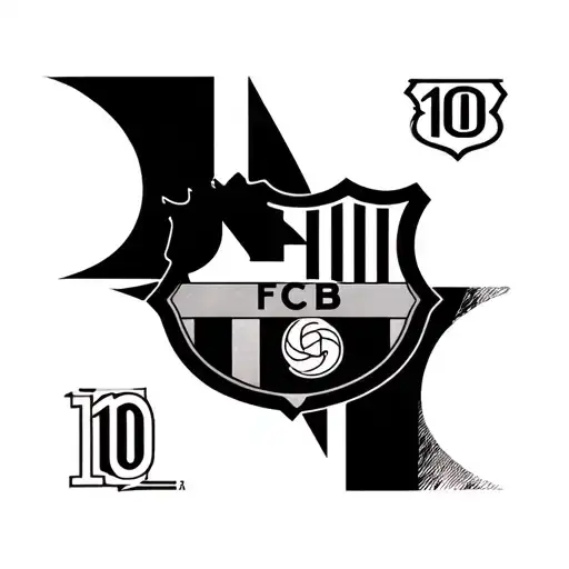 Combine The Barcelona Logo And The Number 10 In A Unique And Abstract Design