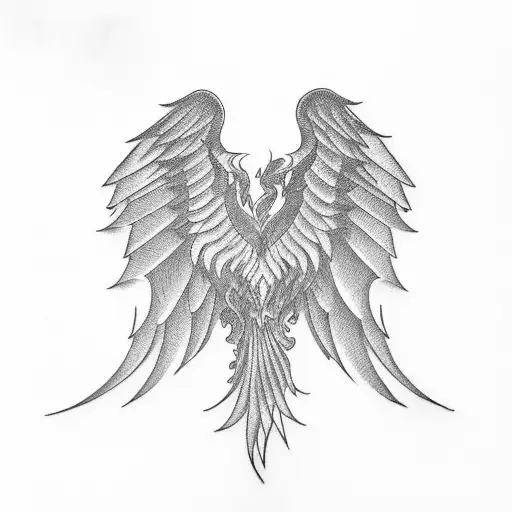 Phoenix Wings Folded On Side