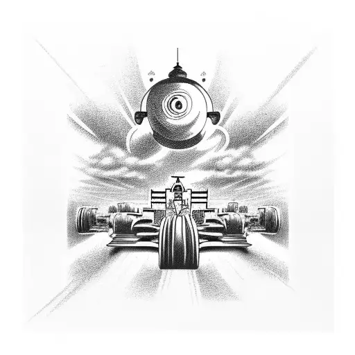 A Formula 1 Car Racing Through A Jojo's Bizarre Adventures Scene