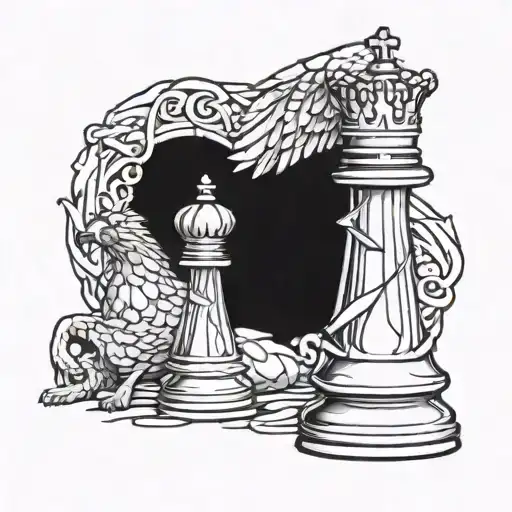 King Chess Piece With Eagle