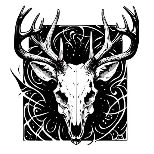 Deer Skull In Acid Trip Crazy