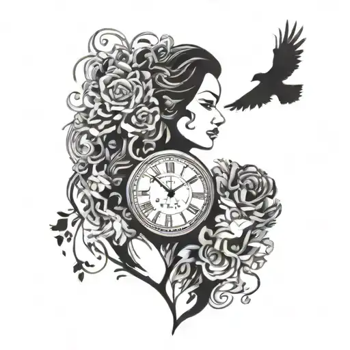 An Abstract Interpretation Of A Mother's Love With A Clock Motif