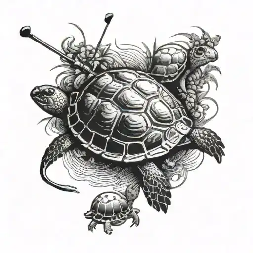 Golf Course Tattoo Featuring Turtles All The Way