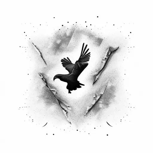 A Simple Raven In Flight With A Joint In Its Claws