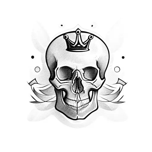 Skull With Crown With Cool Background
