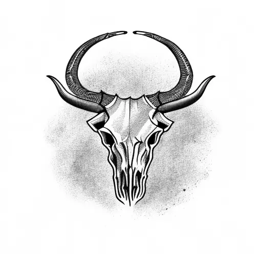 Longhorn Skull With Texas Flag Background