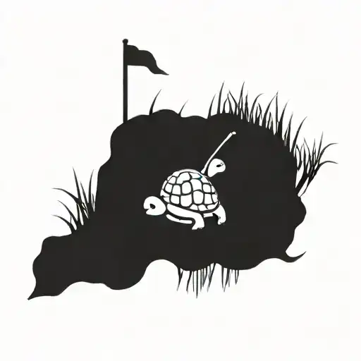 Golf Course Tattoo Featuring Turtles All The Way