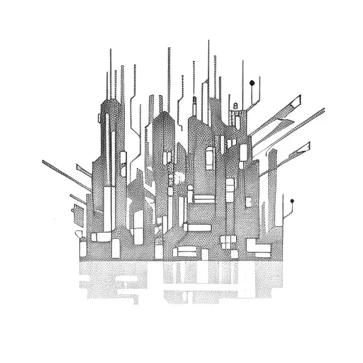 Cyberpunk Cityscape With Neon Lights