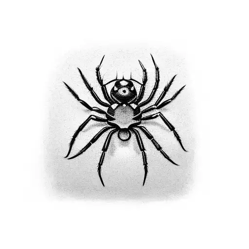 Spider Crawling Out Of A Crack In A Wall