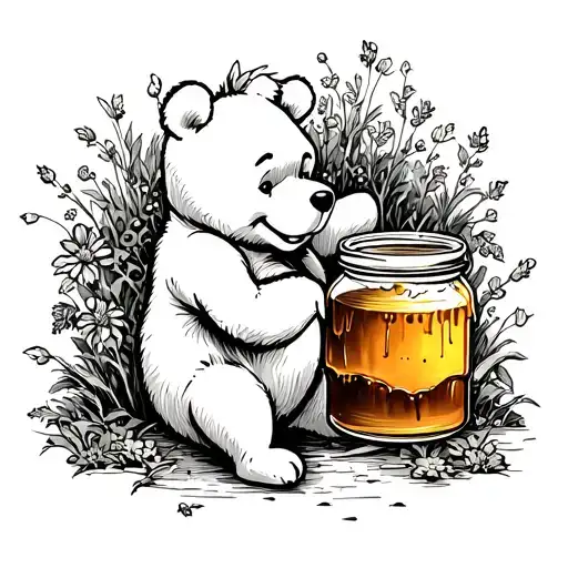 Pooh Bear With Honey Jar